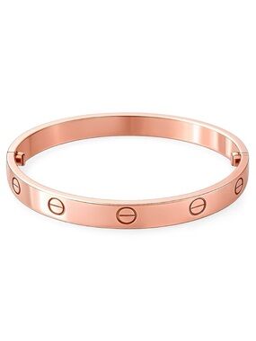Rose Gold Bangle Bracelet Without Stones Stainless Steel Gold Plated